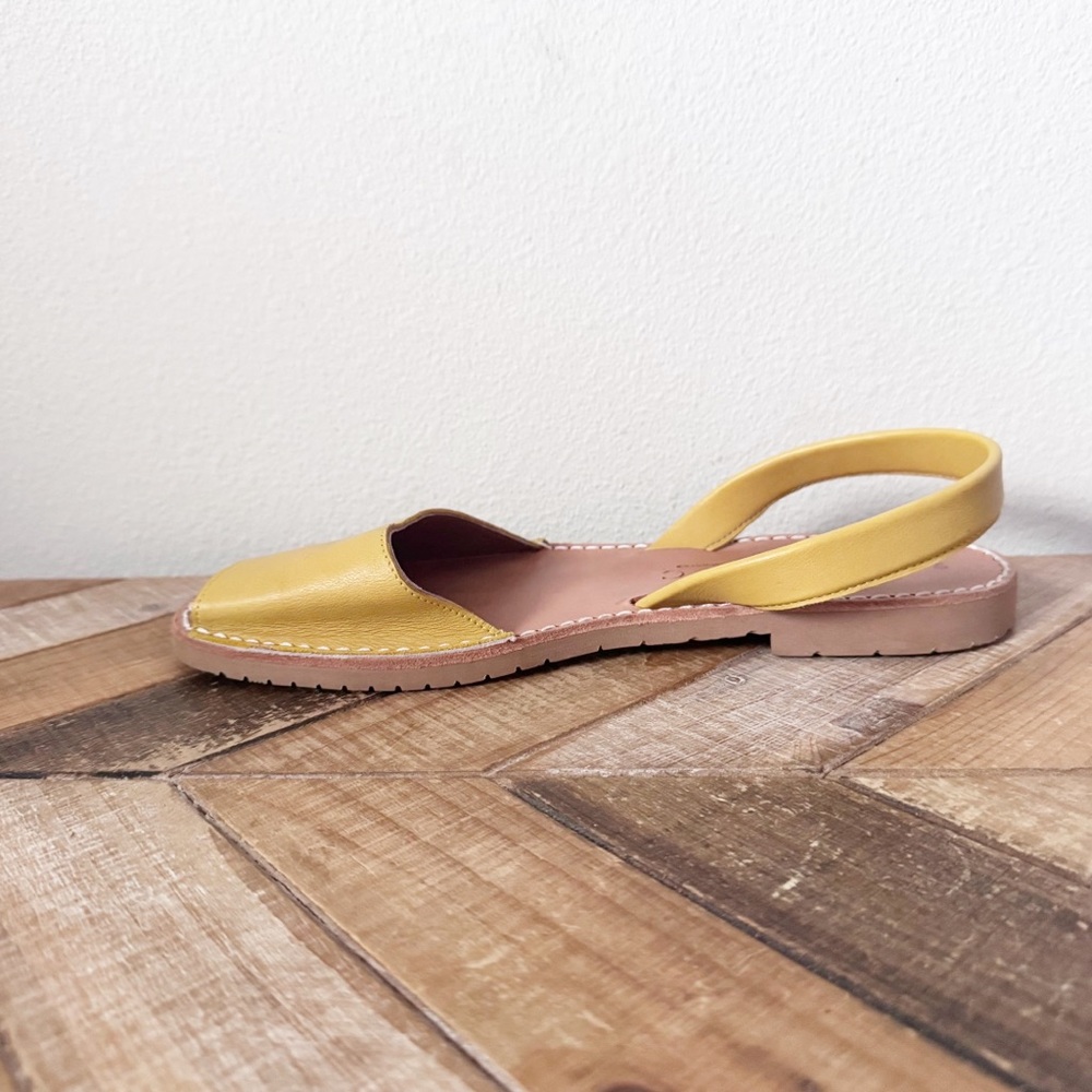 Diane C Golden Yellow Leather Sandals - Picture 3 of 10